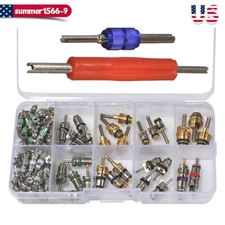 102pcs Car R12 & R134a A/C Air Conditioner Schrader Valve Core Remover Tool Kit