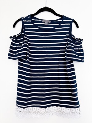 New! Very Cute! PRIMARK Navy/White Stripe Tops - Size 8