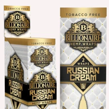 Billionaire Wraps - White Russian Cream Rolling Paper - (Box of 25 Pouches)