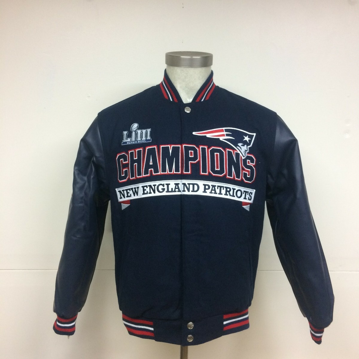 New England Patriots 6-Time Super Bowl Champions Reversible Navy Jacket 3X  ONLY