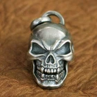 925 Sterling Silver Huge Skull Pendant Punk Jewelry TA91A Steel Chain 24" HZ