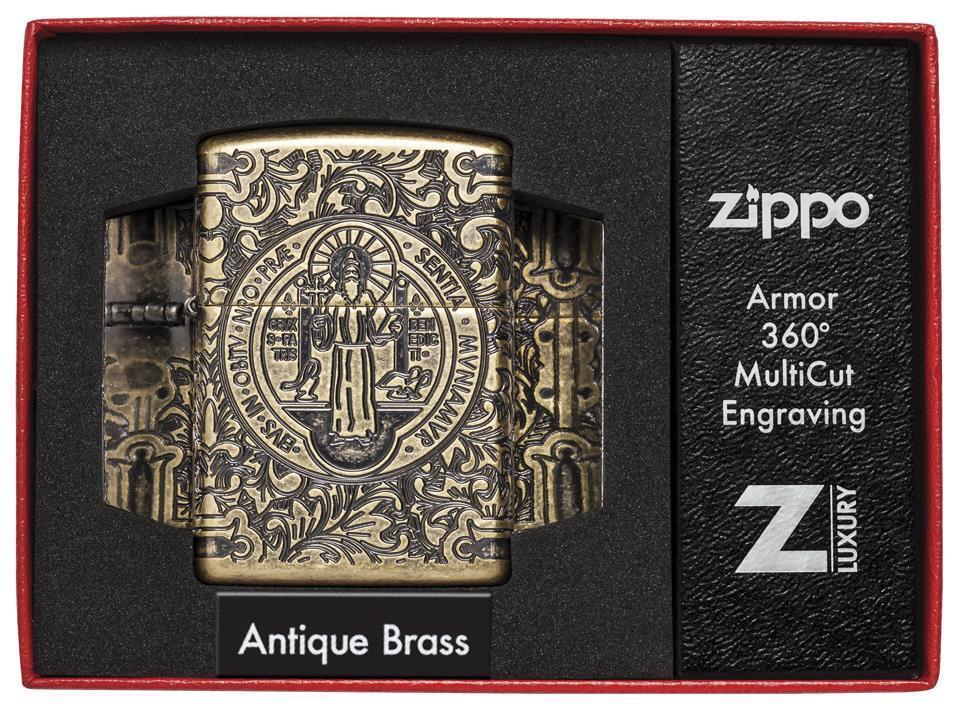 Zippo Windproof Armor St. Benedict Lighter, Constantine, 29719 New In Box