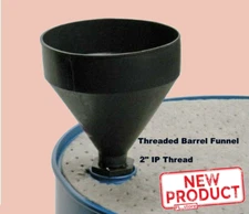 55 Gallon Barrel Funnel Threaded for Drums W/ 2" Bung Opening 3 Quart Black NEW