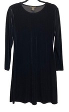 Vintage Social Circles Black Velvet Dress Size 8 Petite 8P Fairy Grunge Goth 90s