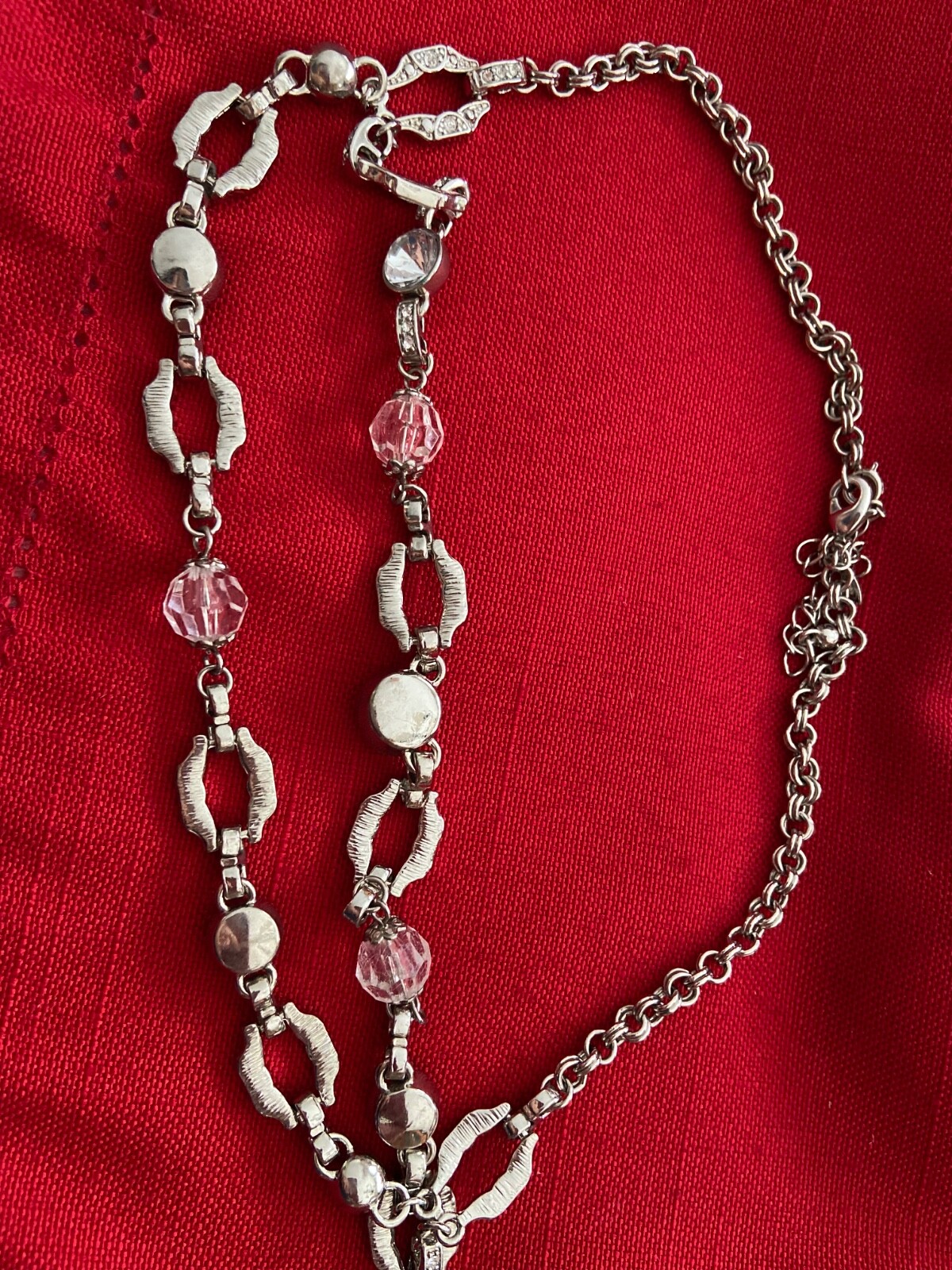 Signed AVON Silver Plated 2 Layer Rhinestone Chok… - image 11