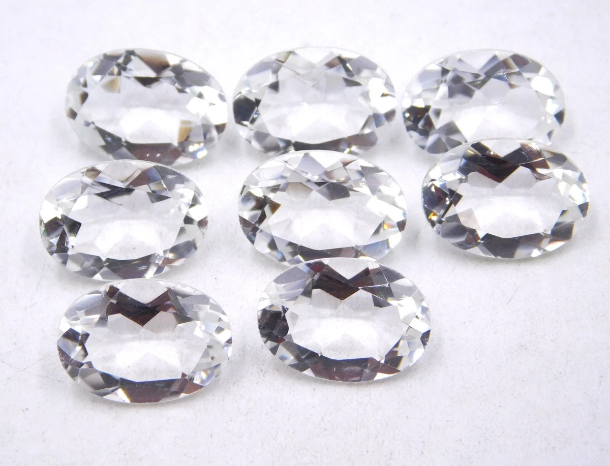 Natural Crystal Quartz Oval Cut Lot Loose Gemstones 10x14 MM For Jewelry P 381