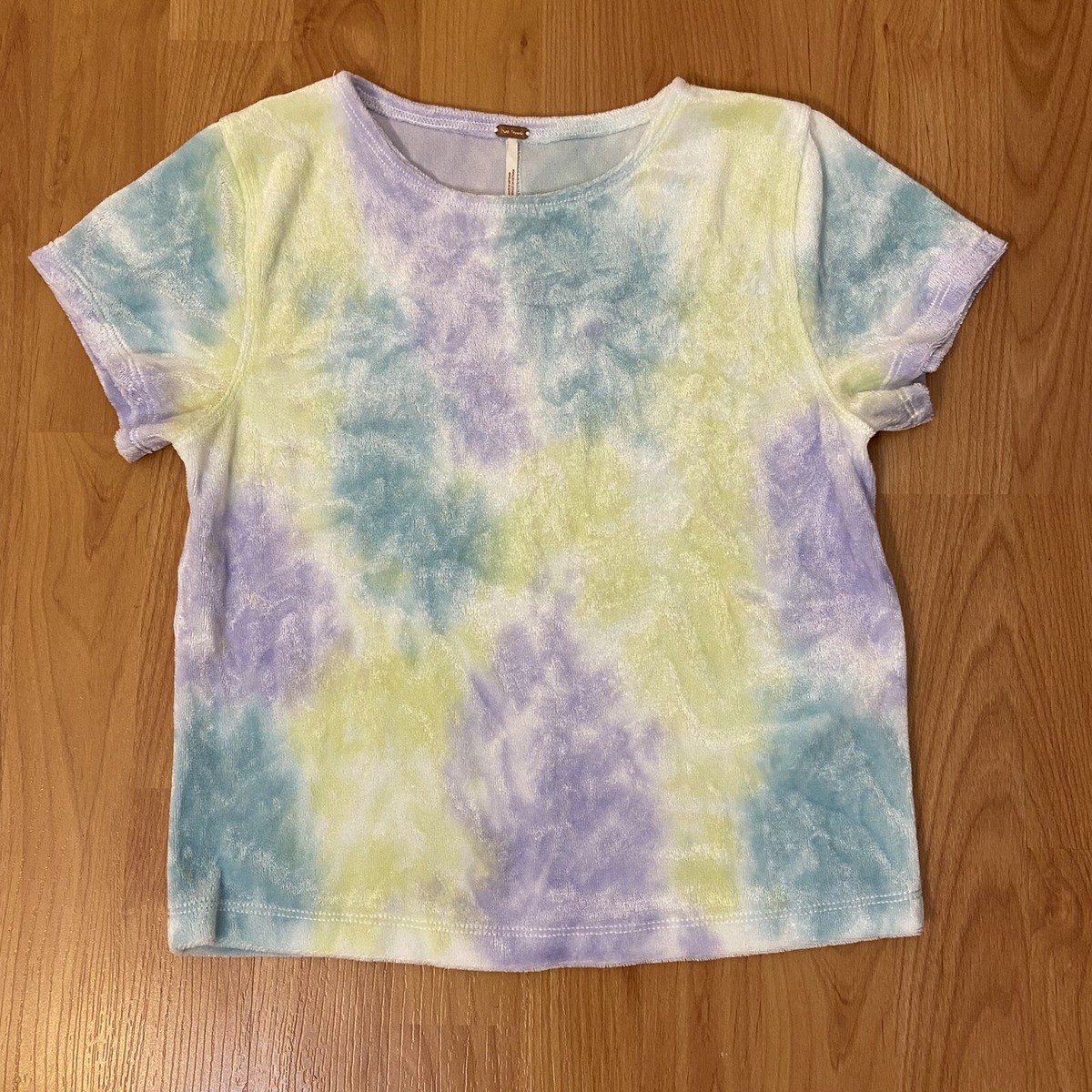 Free People Women's Tie Dye Terry Cloth Hippie Y2K Crop Top