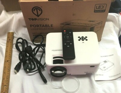 Top Vision Portable LED Projector With Synchronizes Smart Phone Screen 1080p NIB