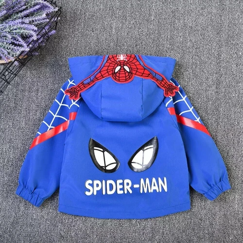 NEW Kids Boys Spider&man Windbreaker Jacket Hooded Baseball Top Jacket Outerwear - Picture 10 of 10