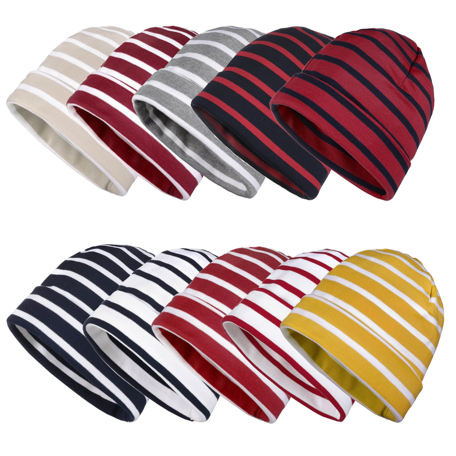 modAS Unisex Gorro con Ruedas Gorro Rayas para Niños y Adultos Marítimo Anudado