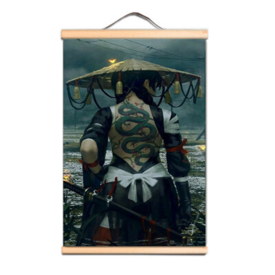 Bushido Tattoo Wall Art Decor Poster Wall Chart Japan Samurai Scroll Painting 0