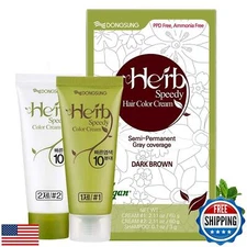 Dongsung Herb Speedy Color Cream(Dark Brown, 1 Pack), PPD-Free Ammonia-Free V
