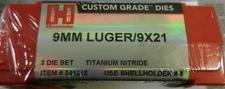 Hornady Custom Grade 3-Die Set;  Titanium Nitride;  9mm Luger, 9x21;  546515