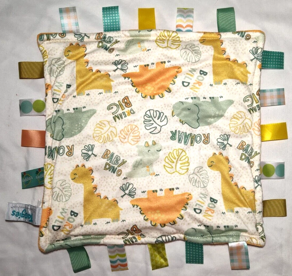 Taggies Mary Meyer Dinosaur Baby Security Blanket Lovey Dino Born Wild 11" Tags - Image 2 of 4