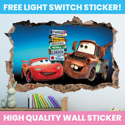 DISNEY CARS LOCH IN WANDAUFKLEBER AUFKLEBER DEKO KINDERZIMMER DEKO
