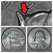 2021-P Washington Crossing Delaware Die Chip on Hat Error/Variety Quarter Circ.