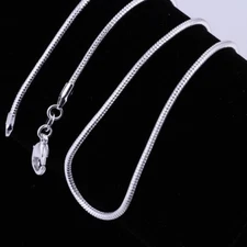 Wholesale 10pcs 2mm 925 Silver Plated Snake Chain Necklace 16"-24",Pick Length!