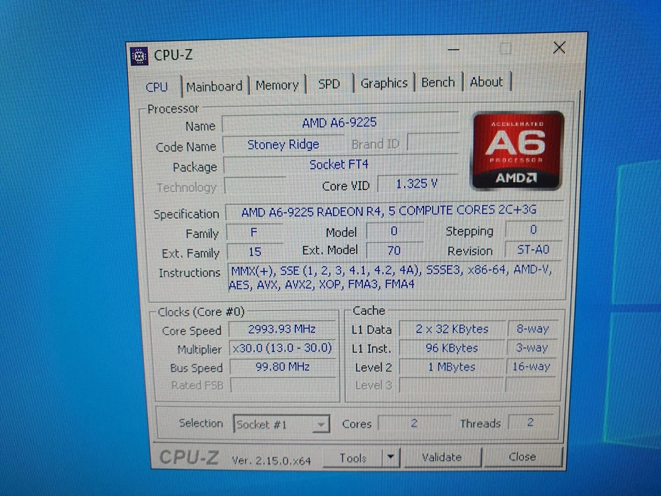 HP 15-DB0XXX 15-Db0053 15.6 Portatile Laptop A6-9225 4GB 500 GB  Windows 10 - Immagine 3 di 4