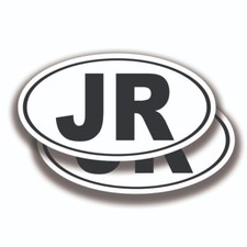 JR INITIALS STICKERS 2 Decals Bogo Car Truck Bumper Window