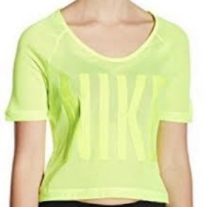 neon green nike crop top