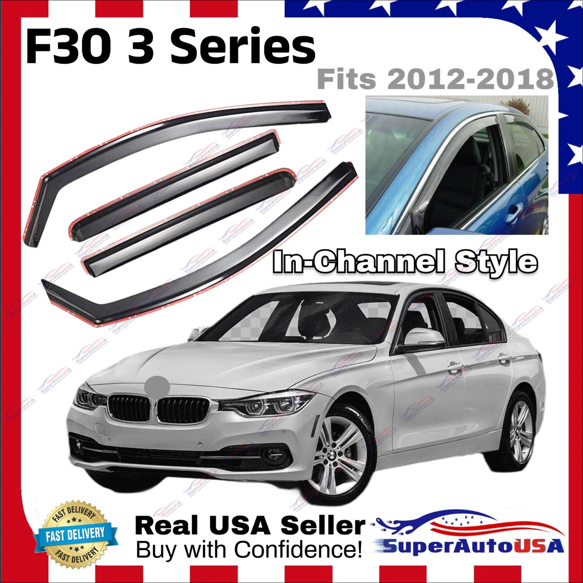 For BMW F30 3 Series 2012 2018 In Channel Vent Window Visors Guard