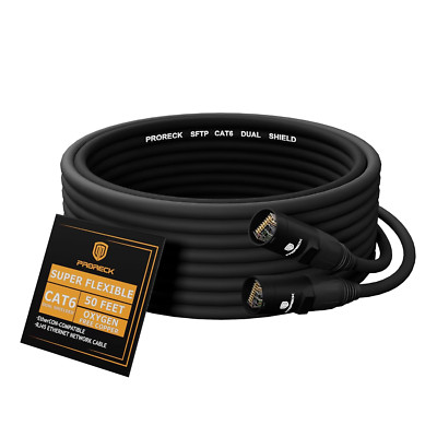 SFTP CAT6 Dual Shielded Ethernet Cable with Ethercon RJ45 Connectors,50Ft, High-