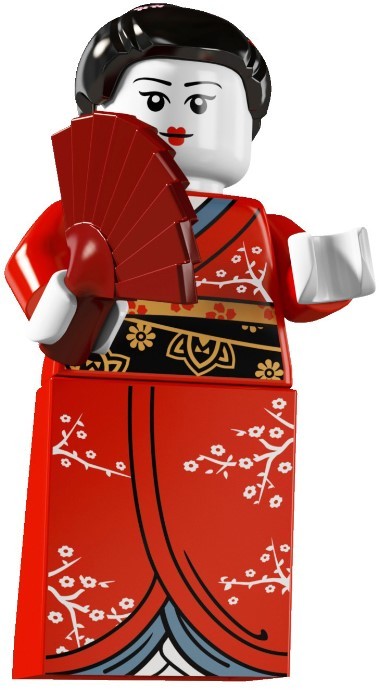 Lego minifigures serie 4 collezione Ragazza con Kimono ( geisha ) nuova 8804