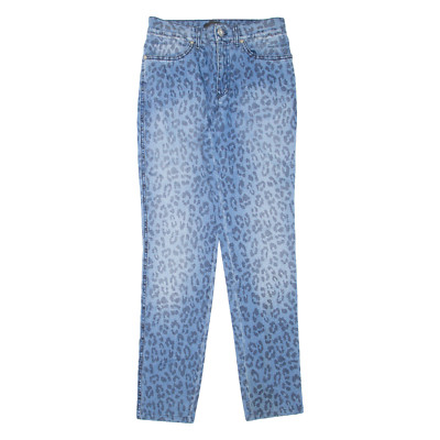 ROCCOBAROCCO Damen Jeans Leopard-Print Slim Skinny Steinwäsche Blau W26 L28