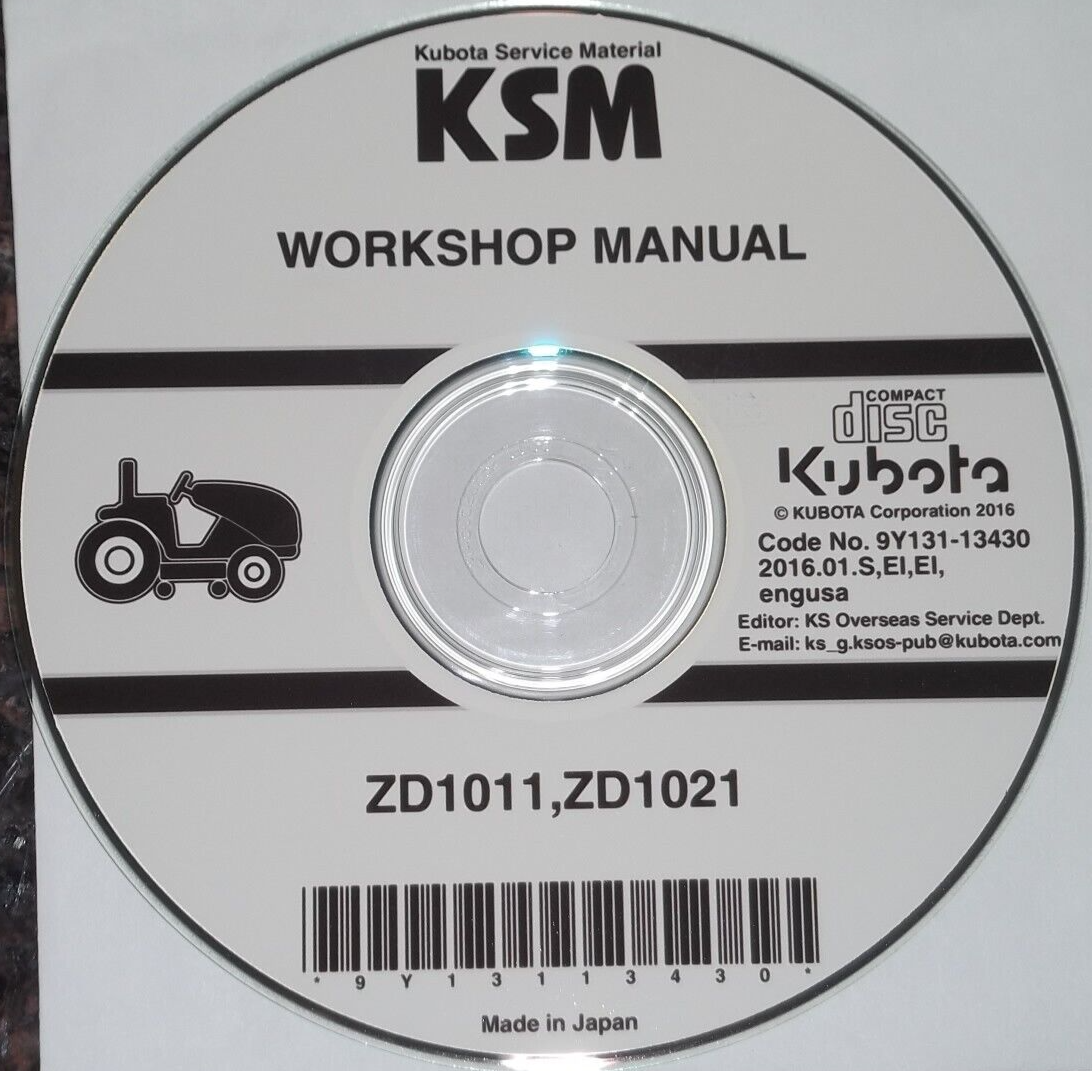 KUBOTA ZD1011 ZD1021 ZERO TURN MOWER SERVICE SHOP REPAIR
