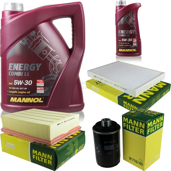 MANN-FILTER Inspektionspaket 6L Mannol Energy Combi Ll 5W-30 FüR Seat Exeo St-image