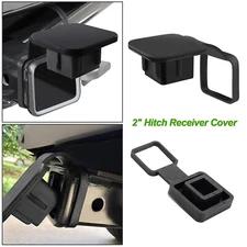 Tow Trailer Tube Plug Cap 2" Black Hitch Receiver Cover 4-Way Flat Insert