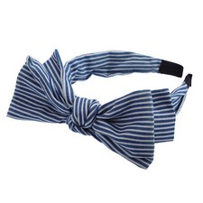 1pcs Double Bow Knot Headband Fashion Stripe Pattern 1.34 Inch Wide