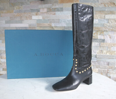 A.BOCCA EU 38.5 boots shoes leather black New former RRP  580