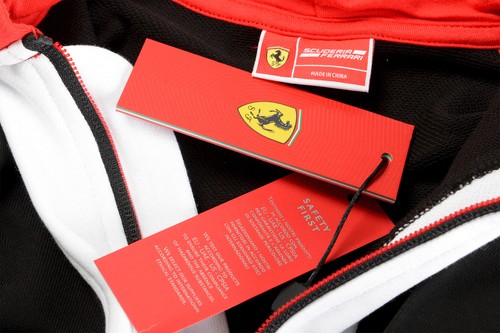Scuderia Ferrari Kid Full Zip Black Fleece Hooded Sweater Track Jacket - Picture 4 of 4