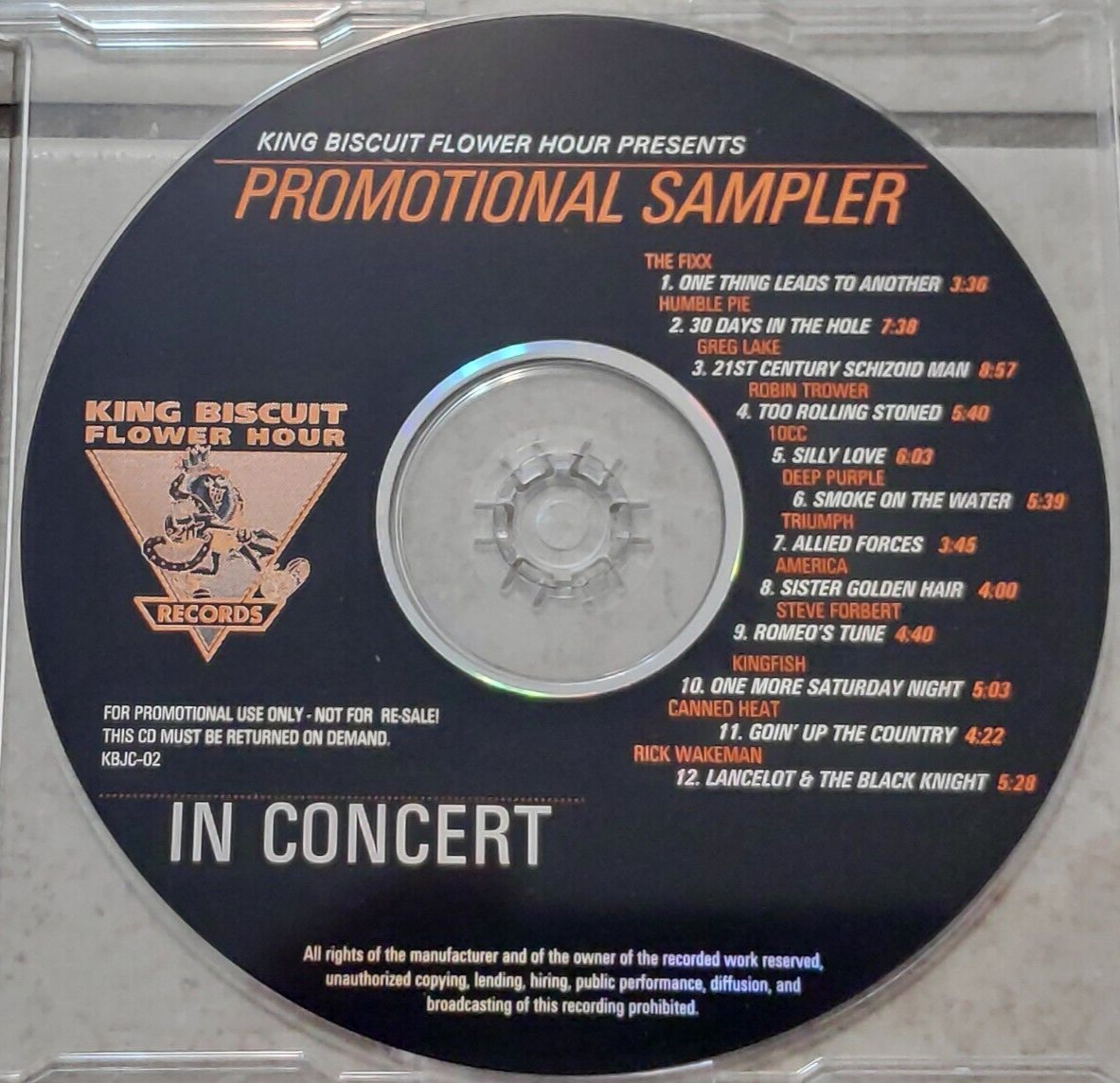 King Biscuit Flower Hour In Concert Promo Sampler CD Deep Purple