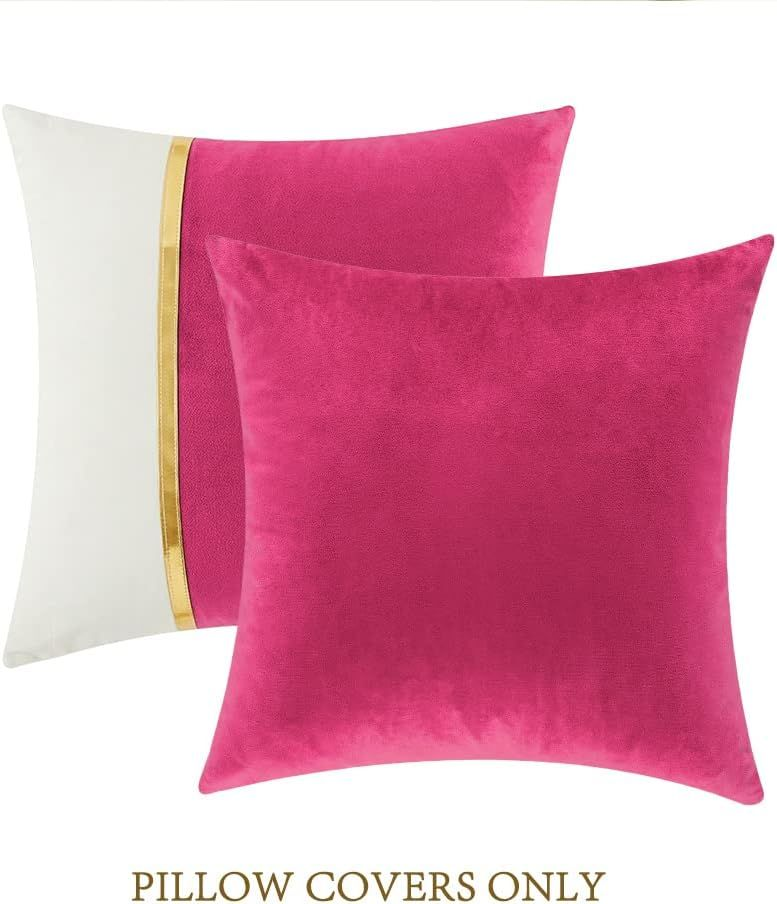 Fancy Homi 2 Packs Hot Pink Decorative Throw Pillow Covers 18x18 Inch for... eBay