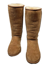 UGG Boots Womens 8 Classic Tall Chestnut Suede Sheepskin Lined Winter 1016224
