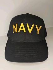 Americas Navy Blue Gold Hat Cap Adjustable One Size Embroidered Made In USA