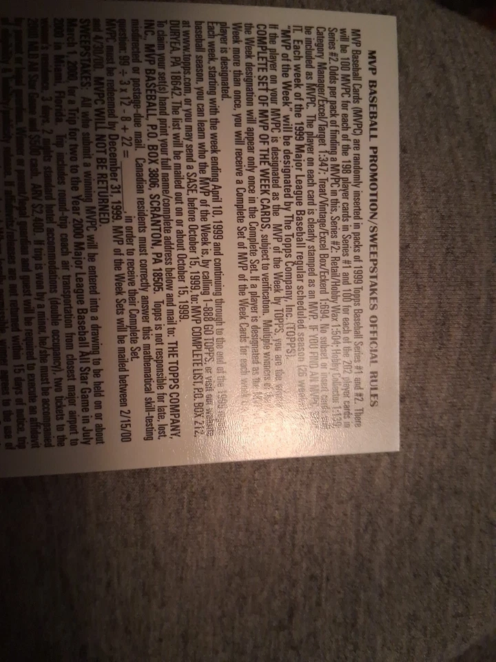 Промо-карта Jeff Blauser Mvp /100 1:504 Topps 1999 ОЧЕНЬ РЕДКАЯ!! - Изображение 3 из 3