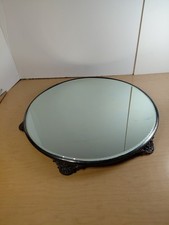 Late 19th Century Victorian Round Mirrored Vanity Plateau - 15.5" Mirror