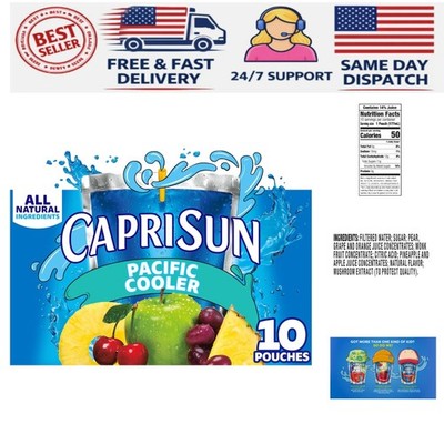 Refined Pacific Cooler Juice Drink Blend - 10 Pouches of All-Natural Fun