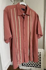 Nat Nast Luxury Original 100 Silk Pink Men  s Shirt Button Up