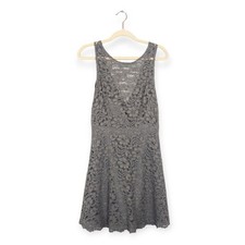 Davids Bridal Dress 8 Gray Lace Sleeveless Bridesmaid Formal Wedding