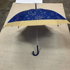   Karl  Lagerfeld Sun  Moon  Stars Umbrella   Blue/Tan   Excellent Condition  