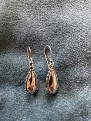 Faceted Sterling 925 Lagos Caviar  Rock Candy Pear Drop Dangle Earrings