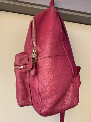 Coach Charlie Pebbled Leather Backpack Pink Fuchsia Nylon  display picture 1