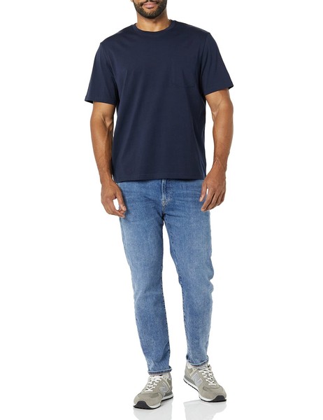 Amazon Essentials Herren T-Shirt Rundhals Tasche 2Er-Pack Dunkelblau Marine L-image