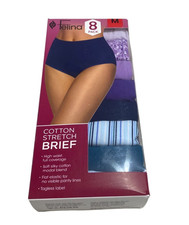 Felina Cotton Stretch Briefs 8Pack Med High Waist Full Coverage Soft Modal Blend