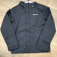 Mountain Warehouse Boys Black Water Resistant Hooded Rain Coat Jacket 9-10 Years