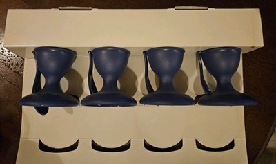 Bodum Uovo 4 Eierbecher & Löffel Set Blau Kunststoff Verpackt Neu